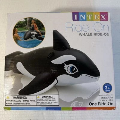 Inflatable Float Whale Ride-On Pool Toy 76” x 47" NEW IN BOX Summer Fun kids