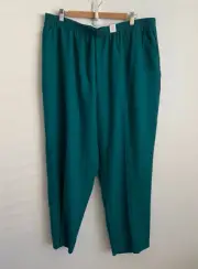 Millers Dress Pants Womens Plus Sz 20 Teal Green Elastic Waist Pockets Comfy NWT