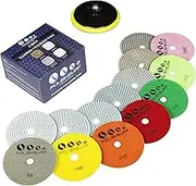 Diamond Polishing Pads 5 Inch Wet Dry Set 8 Pieces for Marble Quartz Stone Countertop Granite Concrete Polishing - by POLISHSURF
