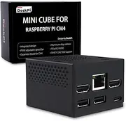GeeekPi DeskPi Mini Cube for Raspberry Pi CM4,DeskPi Mini PC Case with Aluminum Alloy Radiator Built in PWM adjustable speed Fan for Raspberry Pi Compute Module 4