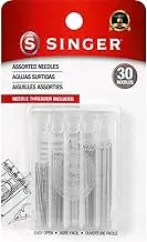 SINGER 07370 Hand Sewing Needles in Compact with Needle Threader, Assorted Sizes, 30-Count
