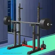 Finex Squat Rack Adjustable Weight Bench Press Barbell Bar Stand Lifting Dipp...