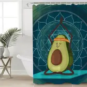 Funny Yoga Avocado Shower Curtain
