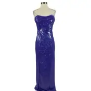 Aidan Mattox Women's Formal Dress Size 8 Purple Sequined Strapless Evening Gown