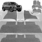 6D Diamond Car Floor Mats for Nissan Patrol Y62 2013-Current-Ultimate Set-Grey-Outback GT
