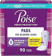 Poise Incontinence Pads, Ultimate Absorbency, Long