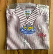 Riverside Coca-Cola Delivery Work Shirt Red White USA 17.5 " Neck Vintage Sealed