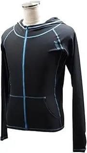 Jaggad(ジャガッド) 4905 Rash Guard Hoodie, Large Hood, UPF 50+, Sun Protection, Scratch Resistant, Black/Blue