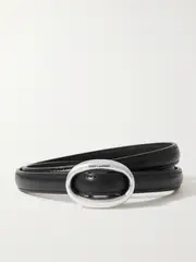 [SAINT LAURENT] SAINT LAURENT - Glossed-leather Belt - Black - 95 95 Black