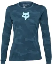 Fox Racing Ranger Tru DR Womens LS MTB Mountain Bike Jersey Dark Vintage Blue