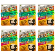 6PK MDI Beer Bong Funnel Sipping Straw Bar/Pub Party Drinking Game Small 18y+