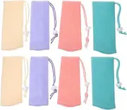 SHERCHPRY 8Pcs Exfoliating Soap Mesh Bags Portable Bar Soap Holders for Shower Travel Lightweight Cleansing Pouches for Handmade Soap Body Wash Create Lather Aroma