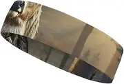 [YKLBV] Moisture Wicking Headbands for Men and Women an Elephant Sports Sweatband for Tennis Basketball Running Gym Working Out