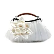 Nevenka Womens Silk Flowers Evening Bags Clutch-White