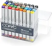 COPIC Classic Coloured Marker Pen - Set of 36 (Basic), for Art & Crafts, Colouring, Graphics, Highlighter, Design, Anime, Professional & Beginners, Art Supplies & Colouring Books