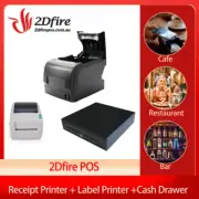 2Dfire POS Receipt Printer + Label Printer Cafe Restaurant Takeaway Bar AU