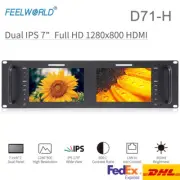 Feelworld D71-H Monitor 7" Dual IPS on Camera DSLR 3RU HDMI 2 Screens Broadcast