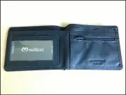 MILLENI MENS LEATHER BIFORD WALLET BLACK 6 Slots 1 window 1 PURSE C5129