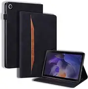 Case for Samsung Galaxy Tab A8 10.5'' 2022 PU Leather Cover SM-X200/X205 Flip Stand Shell with Card Holder Multi-Angle Viewing Business for Galaxy Tab A8 10.5 inch Tablet,Carbon Black