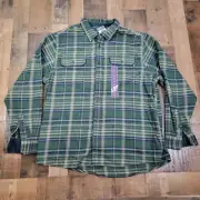 Woolrich Shirt Men XXL Green Plaid Brawny Flannel Long Sleeves Thick Shacket NWT