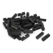 50 Pcs IDC Box Header DC3-20P 20 Way 2.54mm JTAG Socket Connector Black