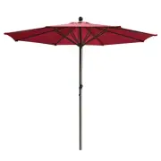 9' Outdoor Umbrella Sun Shade Cover with Rope Lifting 8 SteelRibs UV Protection