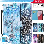 For Samsung Galaxy A20 A30 A50 A70 case,Leather Patterned Flip Wallet Case Cover
