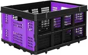 FAHKNS 60L Portable Collapsible Storage Bins,Large Capacity Foldable Milk Crates,Heavy Duty Storage Container for Bethroom,Office,Outdoor,Warehouse,Garden,Toys,Foldable Utility Crates for Organizing