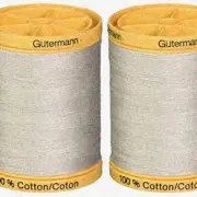 EcoStitch Duo: 2-Pack Sandy Grey Natural Cotton Threads - 876 Yards Each