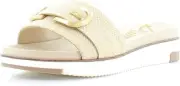 Sam Edelman Amelia Beechwood Slip On Buckle Detailed Flat Slides Sandals