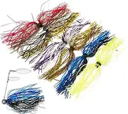 Silicone Jig Skirts Fishing Lure,6-Bundle Silicone Bait Kit - Fish Supplies Tackle for Seawater Bass Black Fish Camping Young Anglers
