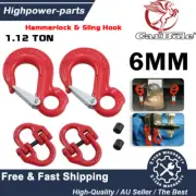 1 Pair 6mm Hammerlock Sling Hook Safety Chain Caravan Trailer Connecting Extend