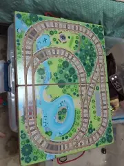 Melissa & Doug Take-Along Railroad Portable Tabletop Wooden Playset LP