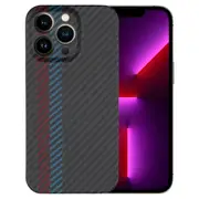 For iPhone 13 Pro Max 6.7 inch Color Splicing Mobile Phone Cover,Precise Cutout Aramid Fiber Back Ca