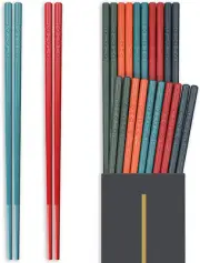 10 Pairs Reusable Chopsticks Dishwasher Safe, Non-Slip Chop Sticks Set Japanese