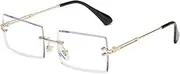 Frameless Trimming Square Gradient Color Marine Clip Sunglasses European and American Fashion Street Shooting Trend
