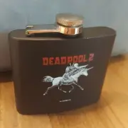 Deadpool 2 Espolon Tequila Metal Flask Black Red Unicorn Rooster Alcohol