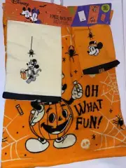 Disney Halloween Mickey & Minnie 3 Piece Bath Towel Set Hand Fingertip 44”x22”