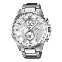 在飛比找Yahoo奇摩購物中心優惠-CASIO EDIFICE 掌心世界雙眼賽車錶-白-EFR-