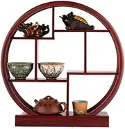 Desktop Antique Shelf Small New Chinese Tea Cup Purple Clay teapot Display Stand Tea Room Tea Table Ornaments Tea Set Storage,A