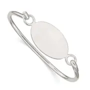 Sterling Silver W/Oval Id Plate Bangle Bracelet