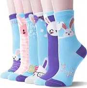 [WELSOX] Unicorn Socks Gifts for Girls kids Cute Animal Fun Crew Fashion Funny Novelty Soft Cotton Socks 6 Pairs
