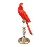 Singa Brass & Ceramic Parrot on Stand in Tiger Lily