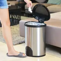 在飛比找樂天市場購物網優惠-諾曼腳觸感應不鏽鋼垃圾桶25L (清潔 回收 分類 智慧 自