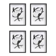 4PK Unigift Downton 21x29cm MDF/Glass Matt A4 Picture Frame - Black
