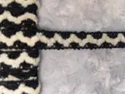 Lot 3 yards black cream chenille Non Stretch gimp sewing upholstery Trim 5/8"