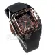 GUOU 羅馬時尚 細膩紋路面盤 日期顯示窗 時刻男錶 中性錶 學生錶 防水手錶 橡膠錶帶 GU8154玫黑大