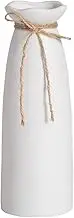 White Ceramic Vase-Flower Vase Dried Flower Vase for Modern Home Decor, Fit for Foyer Living Room Fireplace Bedroom Kitchen,Decent Gift, 8.27" H