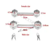 Stainless Steel Spreader Handcuffs Wrist Cuffs Restraints Body Fetter Binding
