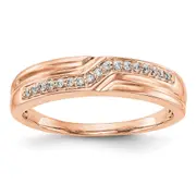 14K Rose Gold Real Diamond Men's Band